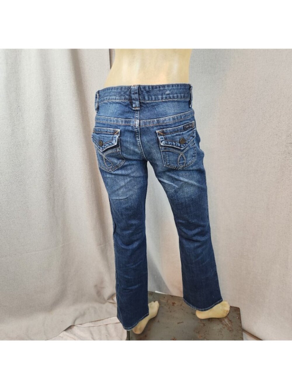 Calvin Klein Lean Boot Cut Med Wash Denim Blue Jeans Size 6 MEDIUM 28 W x 29 I - Picture 5 of 8